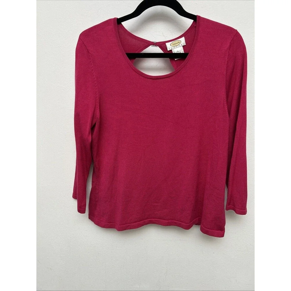 Vintage Talbots Fuisha Sweater, Silk Rayon, 3/4 Sleeve, Womens Petite Large